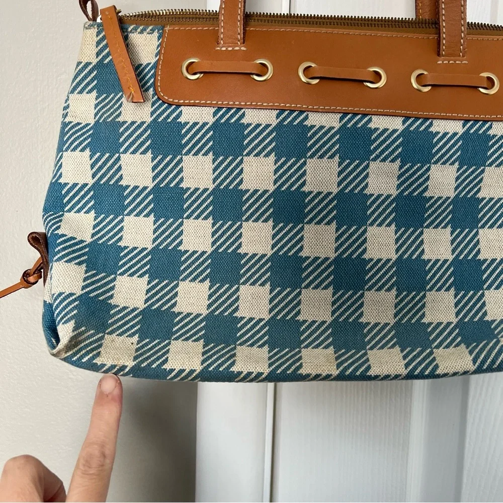 Dooney & Bourke vintage purse. Blue & white gingham - Picture 8 of 11
